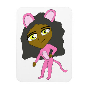 pink catgirl      magnet