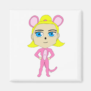 pink catgirl    magnet