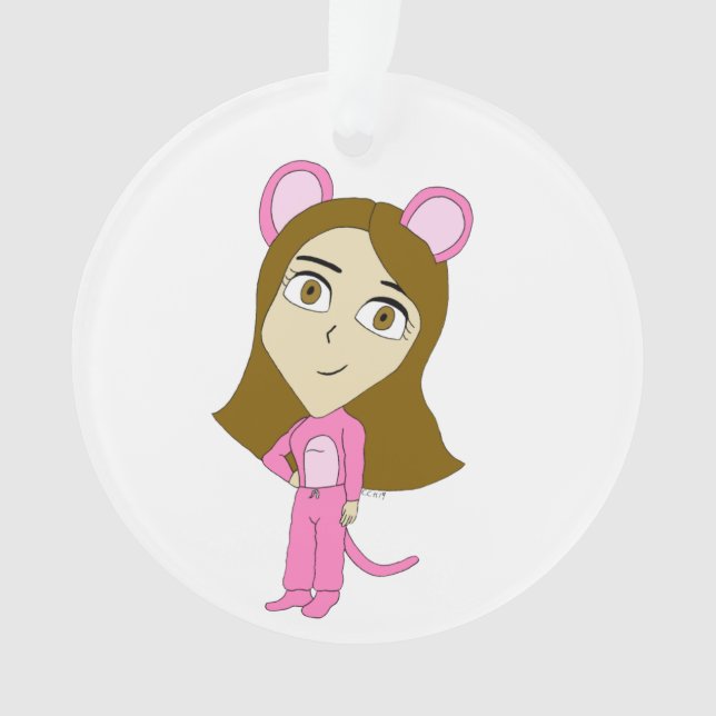 pink catgirl        ornament (Front)