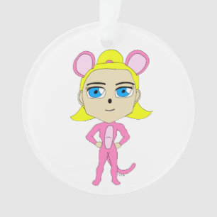 pink catgirl ornament