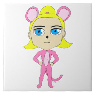 pink catgirl tile