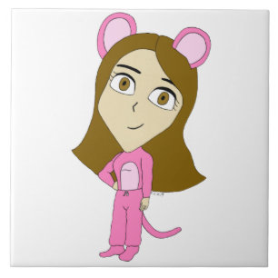 pink catgirl   tile