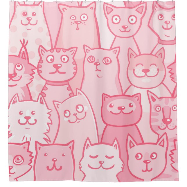 Pink Cats, Adorable Seamless Pattern. (Front)
