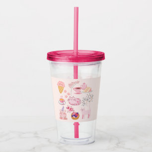 Pink Cats Coziness Acrylic Tumbler