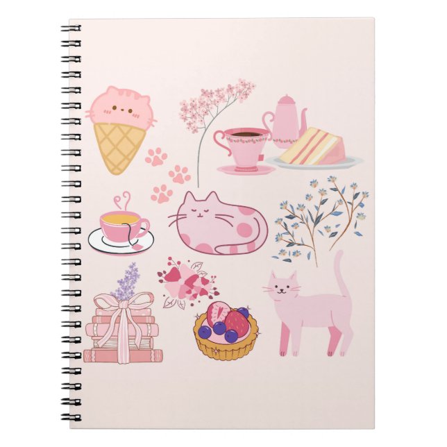 Pink Cats Coziness Notebook (Front)