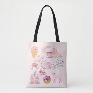 Pink Cats Coziness Tote Bag