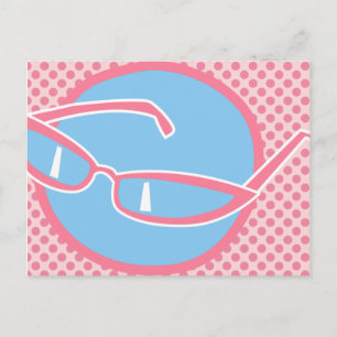 Pink Cats Eye Glasses Postcard