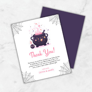 Pink Cauldron Halloween Baby shower Carte de remer