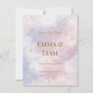 Pink Celestial Save the Date Constellations