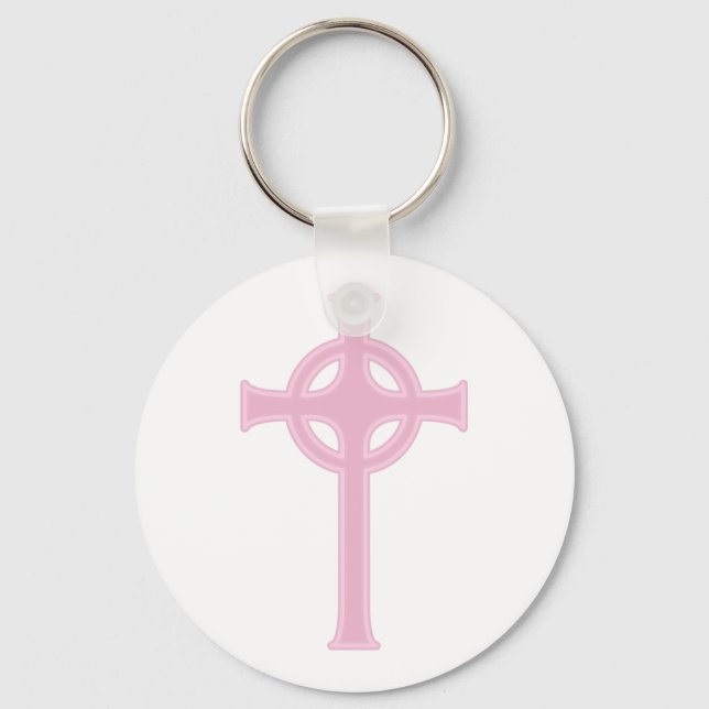 Pink Celtic Cross Keychain (Front)