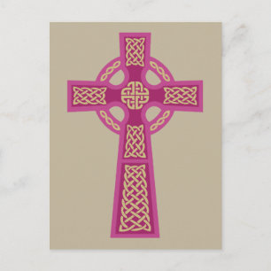 Pink Celtic Cross Postcards