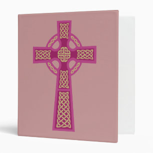 Pink Celtic Cross School Binder