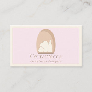 Pink Ceramic Pottery Porcelain Sculpture Vase Business Card