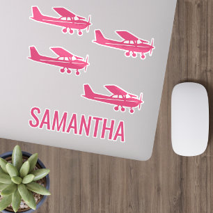Pink Cessna Airplane Girly Chic Fun Custom