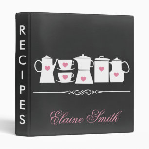 Pink Chalkboard Kitchen Bridal Recipe Folder Binder