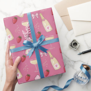 Pink Champagne Bachelorette/Bridal Shower Wrapping Paper