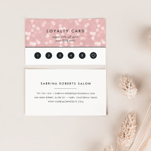 Pink Champagne Bokeh   Loyalty Card