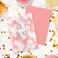 Pink Champagne Bokeh Rose All Day Bachelorette