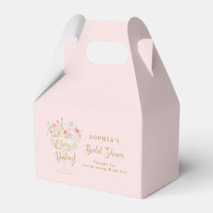 Pink Champagne Bridal Shower Cheers, Darling! Favor Box