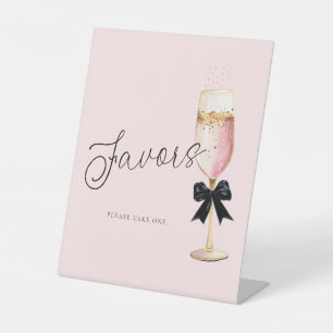 Pink Champagne Bridal Shower Favours Sign