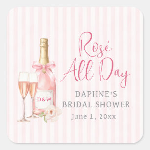 Pink Champagne Bridal Shower Sticker