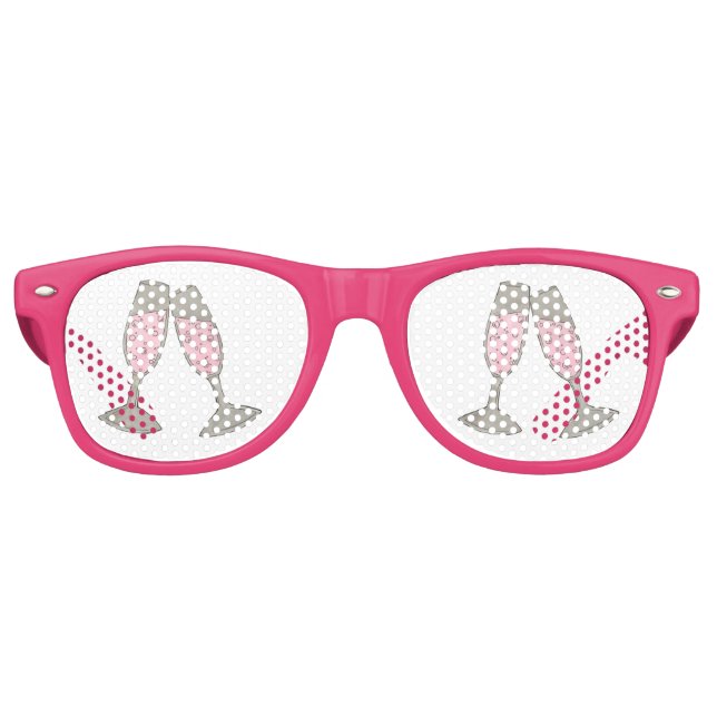 Pink Champagne Glass Toast Wedding Party Shades (Front)