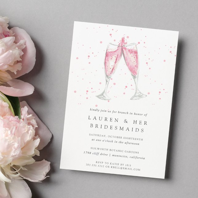 Pink Champagne | Invitation pour le petit-déjeuner (Créateur téléchargé)