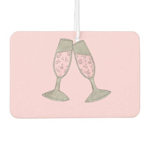 Pink Champagne Personalized Wedding Bridal Shower Air Freshener