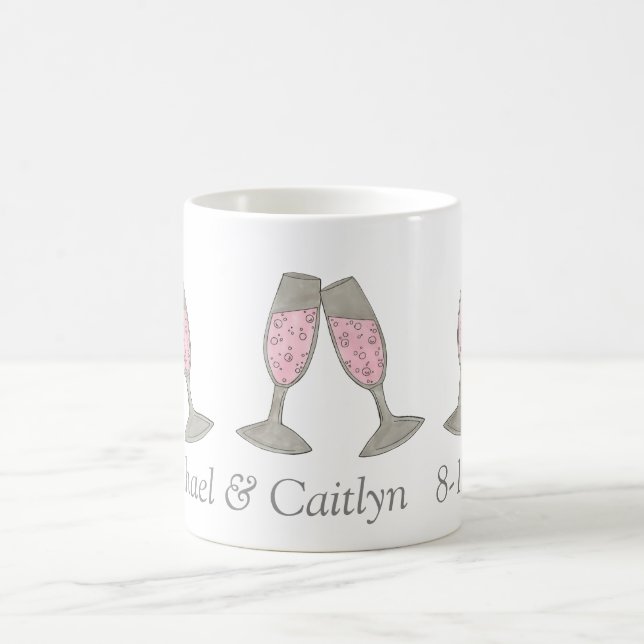 Pink Champagne Personalized Wedding Shower Mug (Center)