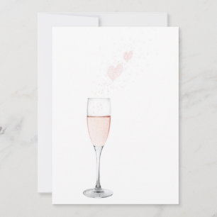 pink champagne with bubbly hearts