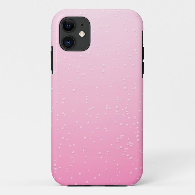 Pink Champagne with Tiny Bubbles Background Art Case-Mate iPhone Case (Back)