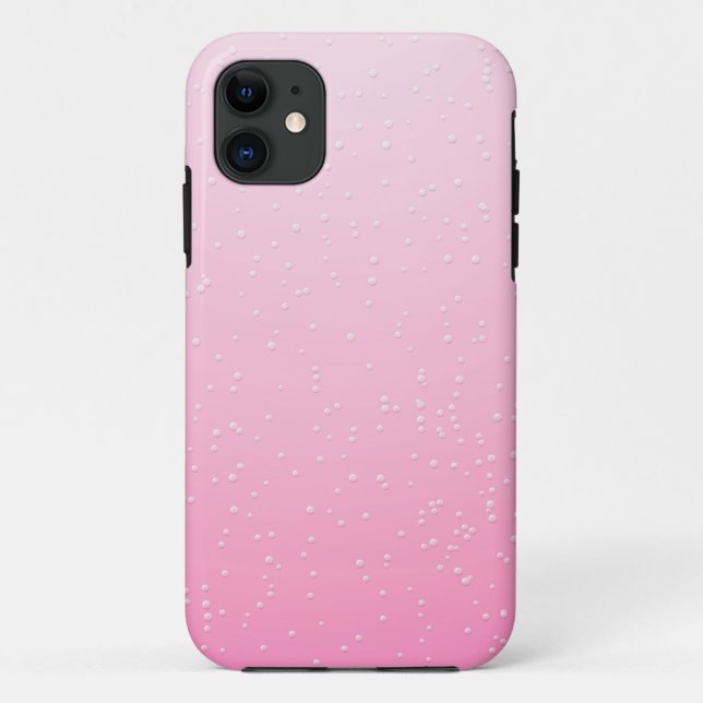 Pink Champagne with Tiny Bubbles Background Art Case-Mate iPhone Case (Back)