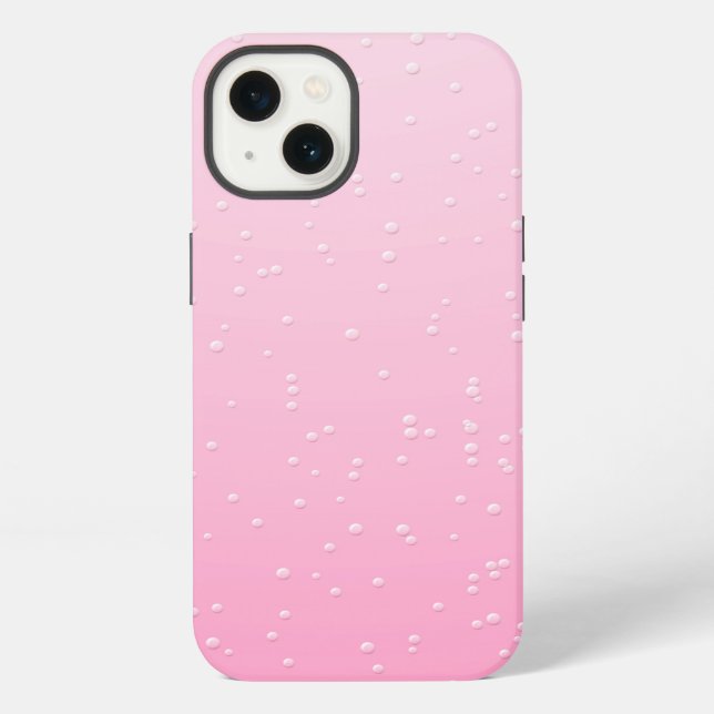 Pink Champagne with Tiny Bubbles Background Art iPhone Case (Back)