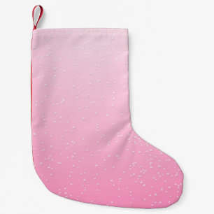 Pink Champagne with Tiny Bubbles Background Art Small Christmas Stocking