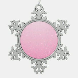 Pink Champagne with Tiny Bubbles Background Art Snowflake Pewter Christmas Ornament