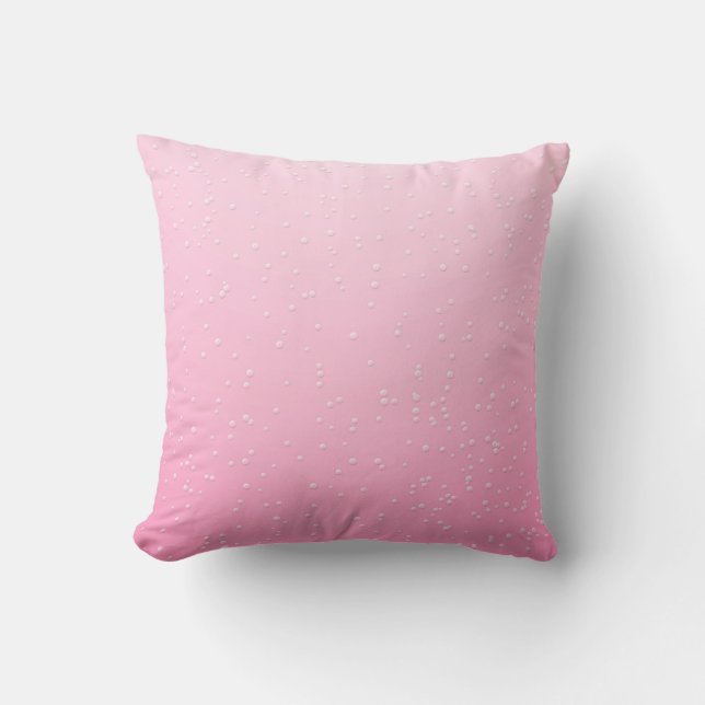 Pink Champagne with Tiny Bubbles Background Art Throw Pillow (Front)