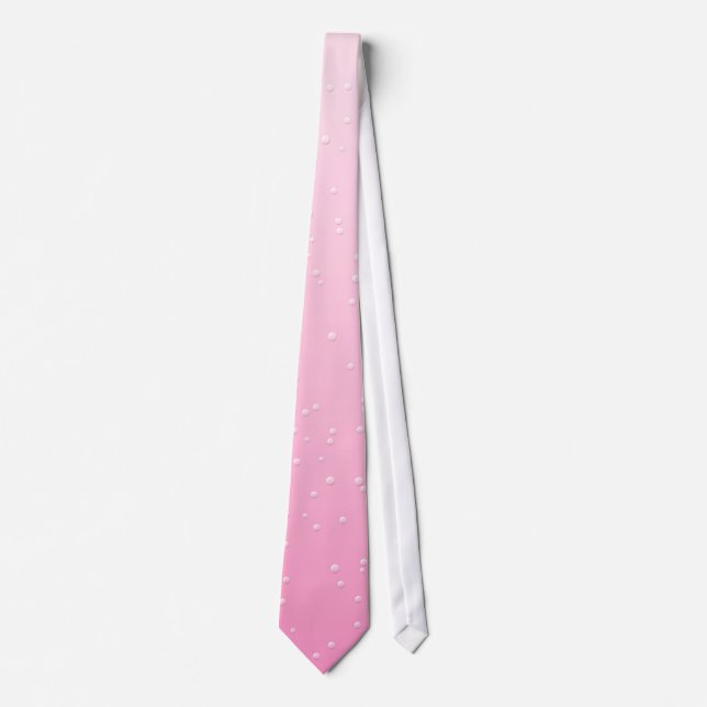 Pink Champagne with Tiny Bubbles Background Art Tie (Front)