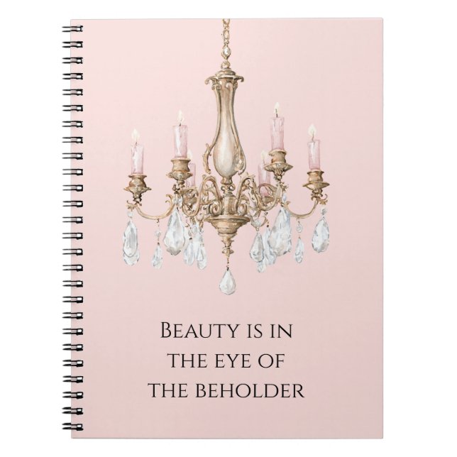 Pink Chandelier Candles Notebook (Front)