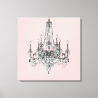Pink Chandelier Canvas Wall Art