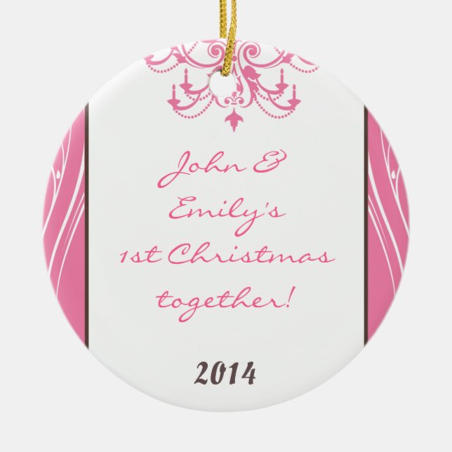 Pink Chandelier Chic Personalized Name Ornament (Front)