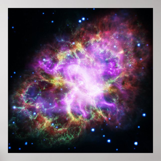 Pink Chandra X-ray Crab Nebula Poster (Front)