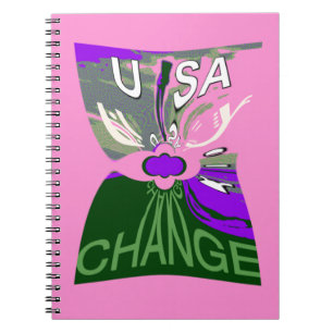 Pink Change Hillary USA We Are Stronger Together. Notebook