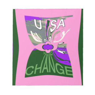 Pink Change Hillary USA We Are Stronger Together. Notepad