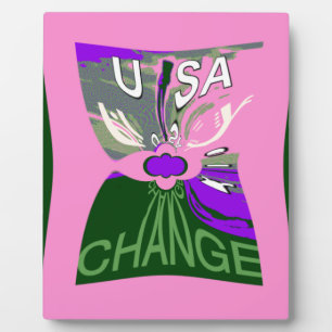 Pink Change Hillary USA We Are Stronger Together. Plaque