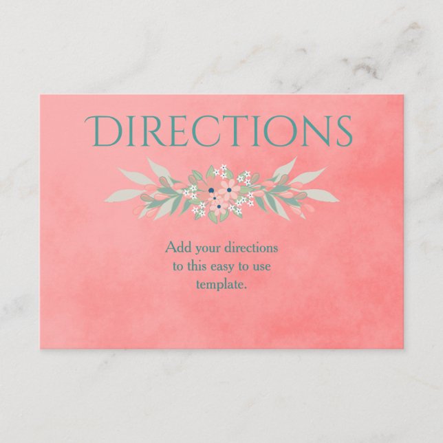 Pink Charm Directions Enclosure Card (Front)