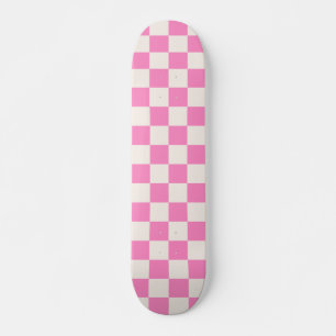 Pink Check, Chequerboard Pattern, Chequered Skateboard