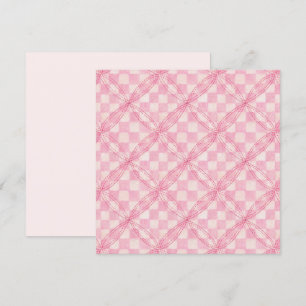 PINK CHECK QUILT 5.25" Square Flat Card II