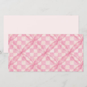 PINK CHECK QUILT 8x4 Flat Card II / Horizontal