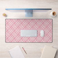 PINK CHECK QUILT Desk Mat - Small Scale