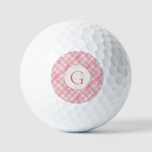 PINK CHECK QUILT Golf Balls + Initial